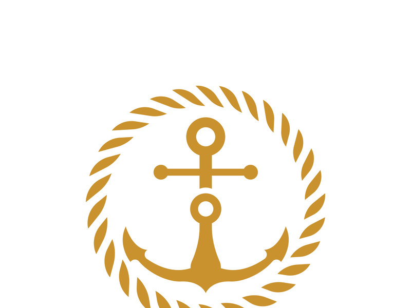 Anchor logo icon boat ship marine navy design vector