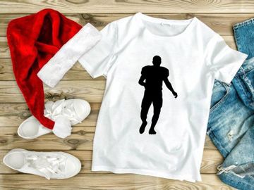 American football player in motion silhouette preview picture