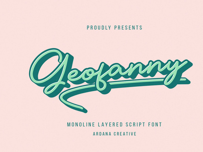 Geofanny | Monoline Layered Script Font