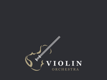 Violin instrument, vintage violin orchestra music design template preview picture