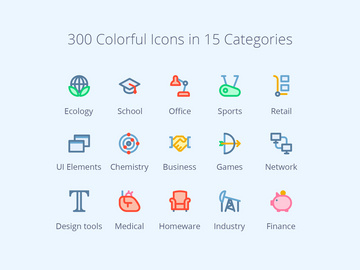 300 Colorful Icons preview picture