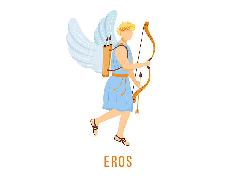 Eros flat vector illustration