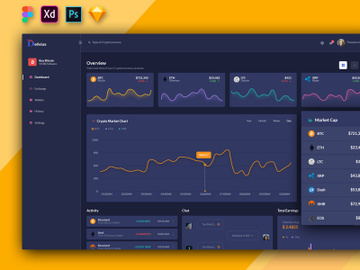 Delivius Cryptocurrency Admin Dashboard UI preview picture