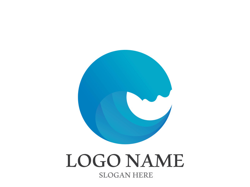 Wave beach vector illustration design logo