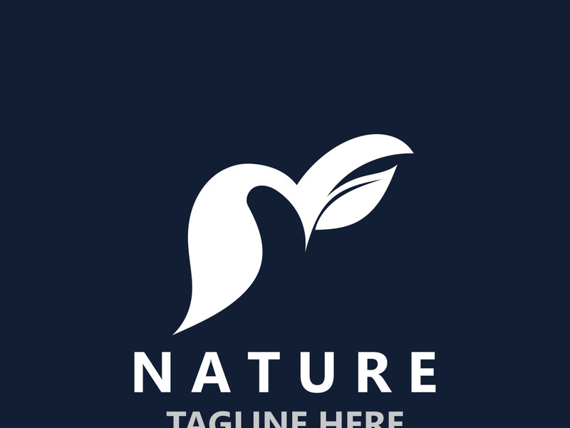 Nature leave logo design, vector plant eco style botanical collection business template