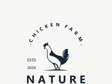 Chicken Farm logo design, animal icon for groceries, butcher shop, farmer market livestock template