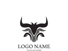 Bull head logo vector icon design illustration