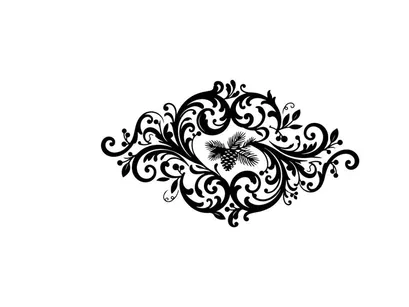 Elegant black floral ornamental design for decorative projects
