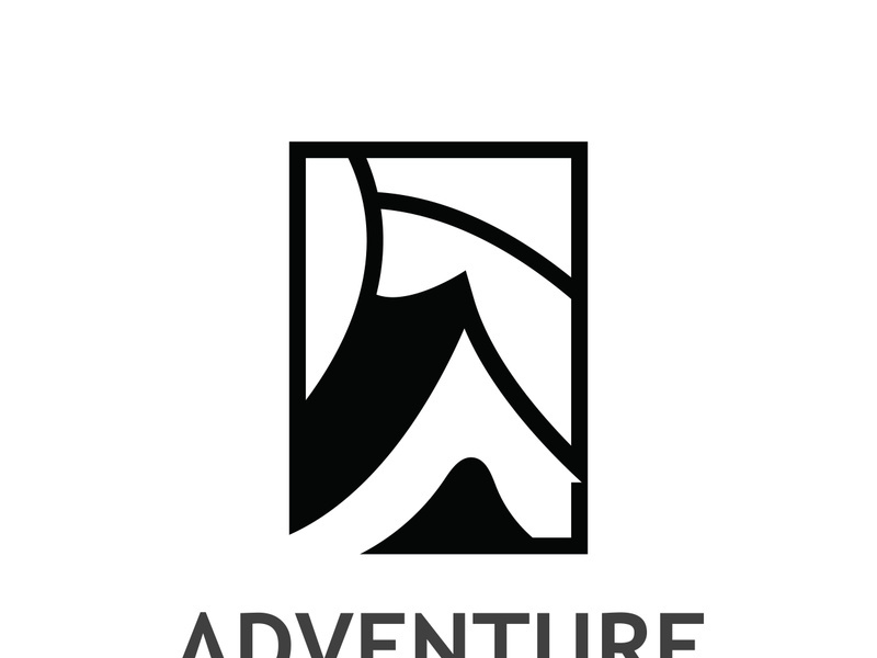 Adventure nature logo design image travel and outdoor camping adventurers, climbers template