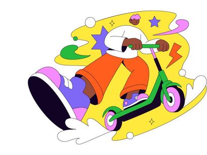 4 Scooter Vector Illustration