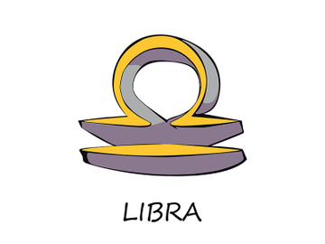 Libra zodiac sign flat cartoon vector illustration preview picture