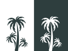 Palm tree summer logo template vector illustration