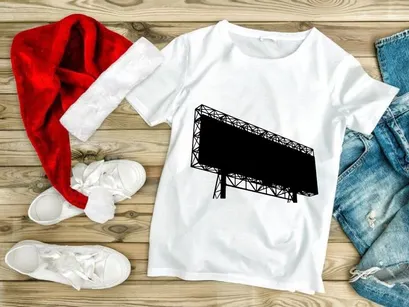 A large electronic billboard with a metal frame structure on a white background