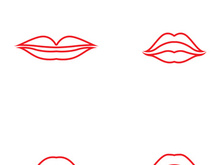 Lips icon cosmetic logo vector template