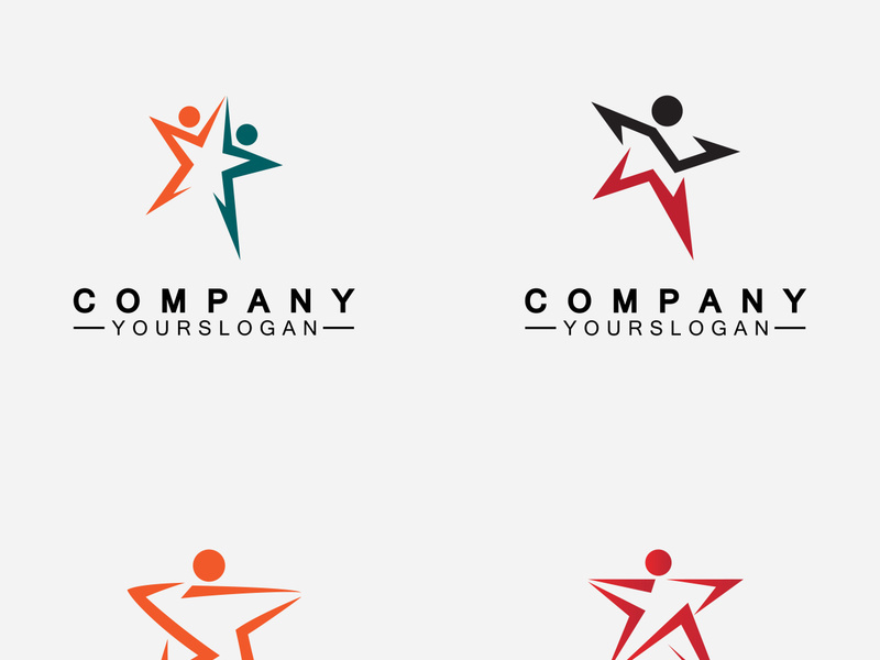 Star people success logo and symbol icon Template