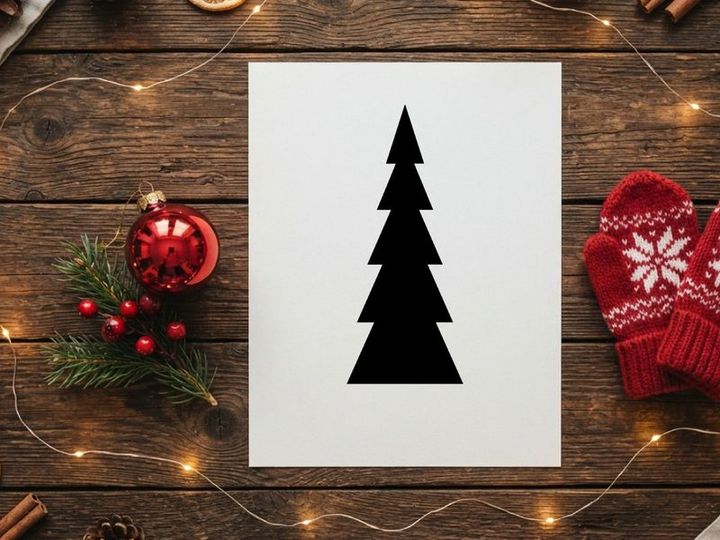 Dekorative Weihnachtsbäume mit Lichtern und Schmuck für Feierlichkeiten