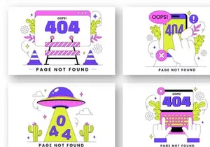 10 404 Error Vector Illustration