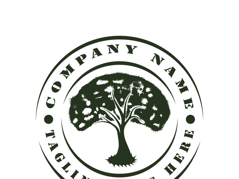Root Leaf Family Tree of Life Oak Banyan Maple Stamp Seal Emblem Label logo design vector
