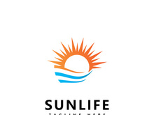 Sun logo icon vector design template