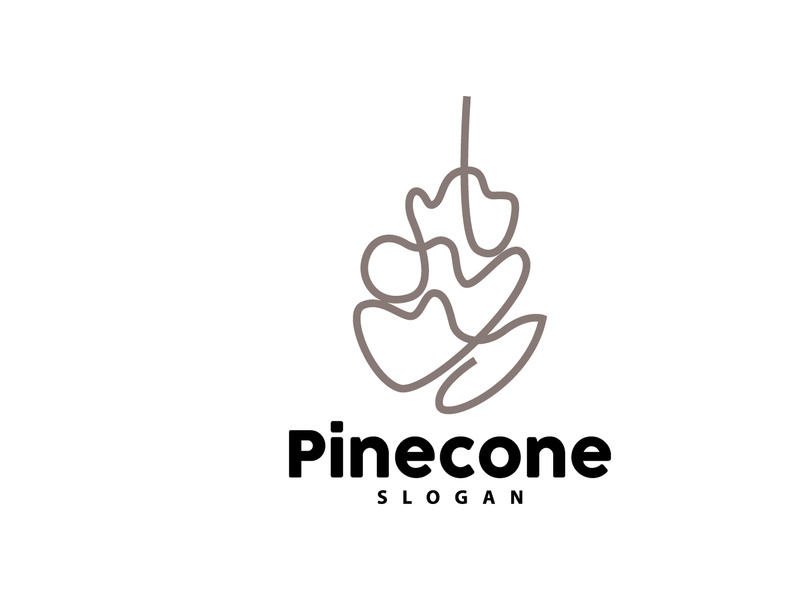 Pine Cone Logo, Elegant Luxury Pine Simple Design