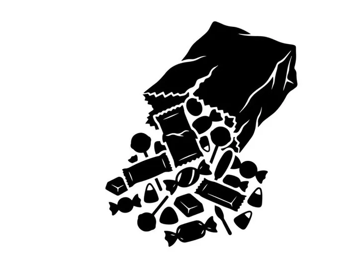 Black and White Hand Holding Falling Debris and Rocks