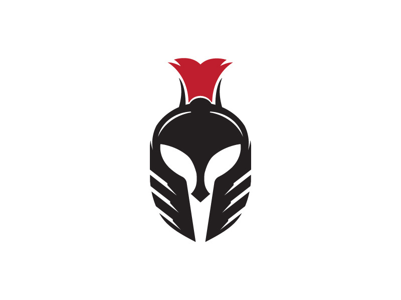 Spartan helmet icon illustration design
