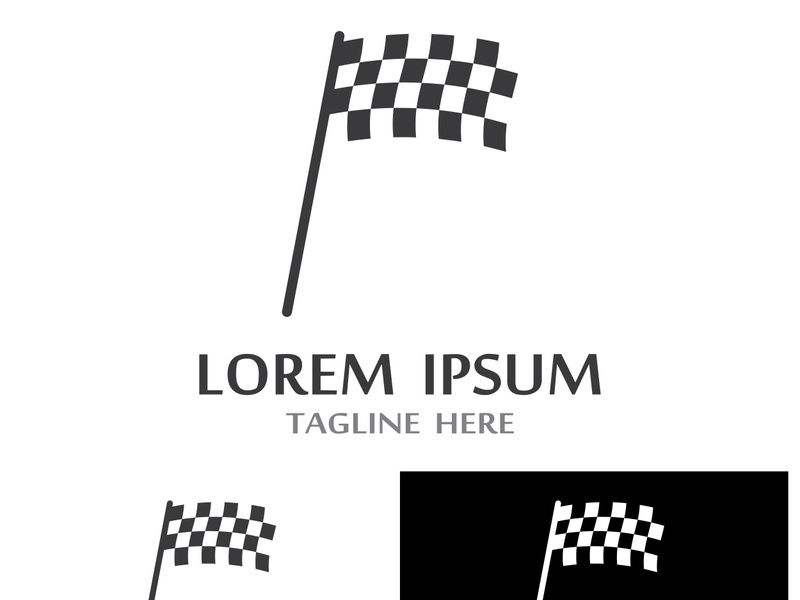 Creative and modern racing flag logo design.