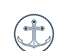 Anchor logo icon boat ship marine navy design vector