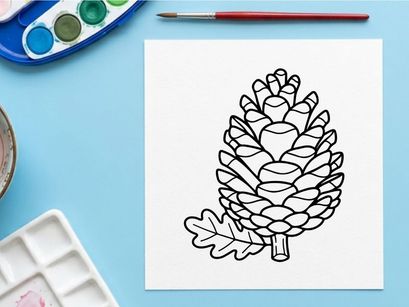 Close-up of a pine cone on a branch. Natural botanical detail for nature and outdoor themes.