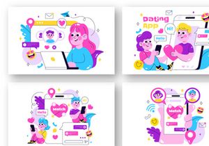 10 Online Dating App Illustration