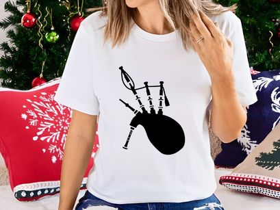 Classic Scottish Bagpipes Folk Music Instrument Silhouette