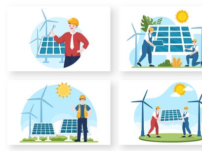 13 Solar Energy Installation Illustration