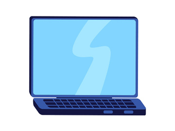 Laptop flat color vector object preview picture
