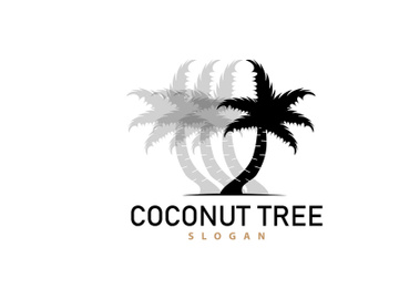 Coconut Tree Logo, Palm Tree Plant Vector preview picture