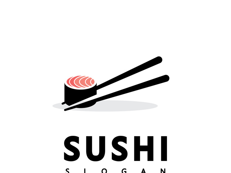 Logo Icon Vector Icon Style Illustration Bar or Shop  Sushi Onigiri Salmon Roll  Isolated Minimalist Object