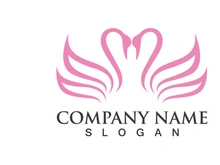 Swan Bird Love Symbol Logo Vector