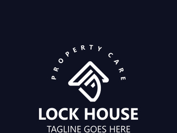 Lock House secure logo design, smart key home vector concept template preview picture
