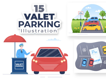 15 Valet Parking Car Illustration preview picture