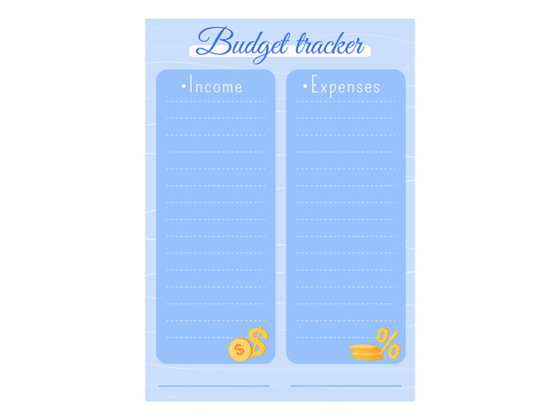 Budget tracker creative planner page design