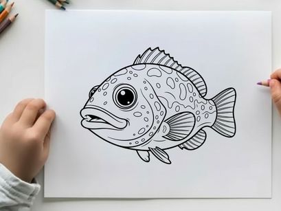 Cute cartoon fish swimming vector illustration flat design