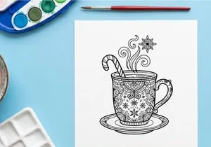 Taza elegante de Navidad con diseño de vapor y copo de nieve para celebración festiva