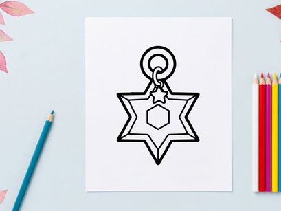 Jewish Star of David pendant on silver chain. Minimalist religious symbol necklace for faith and heritage jewelry design.