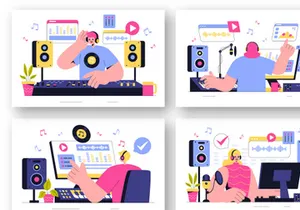 8 Music Production Illustration