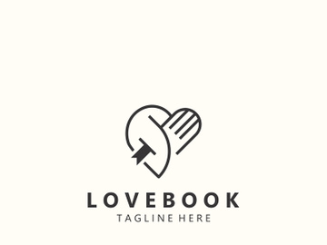 Love combines Book logo shape Symbol Design Template Style illustration preview picture