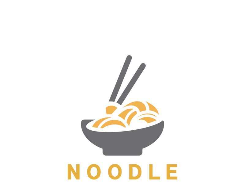 Noodle Logo Template Modern and Minimalist Concept Using Bowl