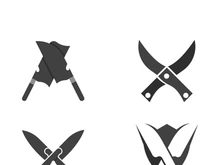 Knife logo icon template and symbol vector design illustration