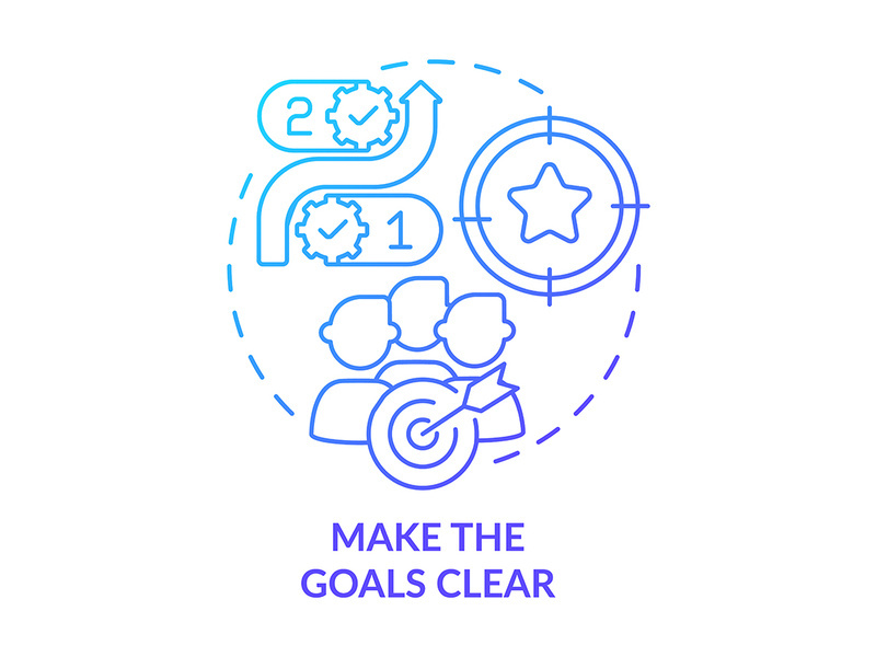 Make goals clear blue gradient concept icon