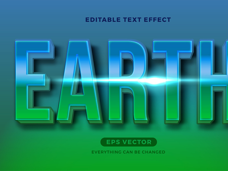 Earth Nature Green editable text effect vector template