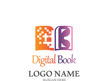 Digital book logo technology vector icon design