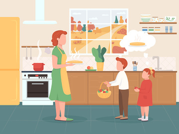 Seasonal baked treat flat color vector illustration preview picture
